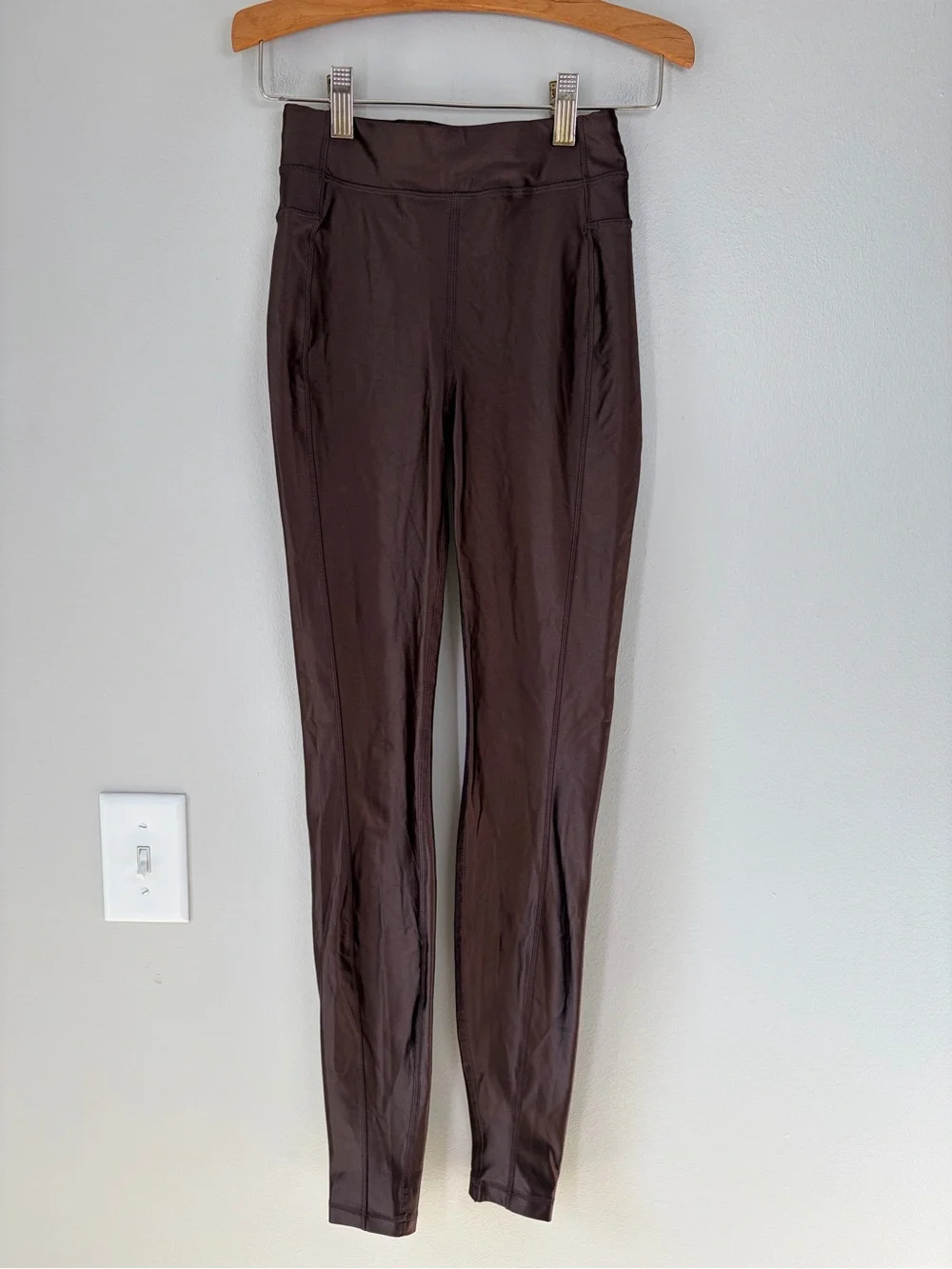 Lululemon Espresso Satin Shine High-Rise Tights Leggings Athleisure Workout